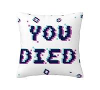 Vaporwave Soft Pillow Covers, Modern Sofa Throw Pillow Cover,You Phrase Art Glitch Squares,Decorative Outdoor Pillow Case for Couch Bed Car for Home,Pink Grey 24 x 24 inch