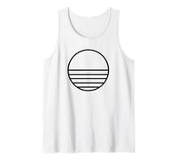 Vaporwave Sun Minimalist Sunset Line Art Tank Top