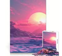Vaporwave Sunset Jigsaw Puzzles 1000 Pieces Brain Exercise Calm Recreation Precision Cut Meaningful Gift (38x26cm)