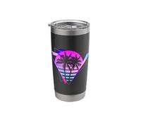 Vaporwave Sunset Palm Trees Triangle Stainless Steel Insulated Tumbler