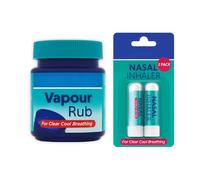 Vapour Rub 100g & Nasal Inhaler 2 Pack | Relief from Cough, Cold & Nasal Congestion | for Clear Cool Breathing | Bundle of 2