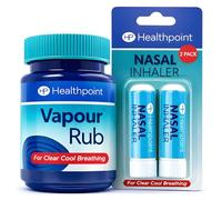 Vapour Rub & Nasal Inhaler 2 Pack Bundle - Menthol Eucalyptus Decongestant Chest Rub & Blocked Nose Inhalers for Sinus Congestion, Stuffy Nose - Clear Cool Breathing Day & Night