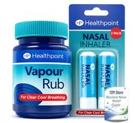 Vapour Rub & Nasal Inhaler 2 Pack - TDY Blocked Nose Relief Guide - Menthol Eucalyptus Decongestant Chest Rub & Nose Inhalers for Sinus Congestion, Stuffy Nose - Clear Cool Breathing Day & Night