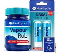 Vapour Rub & Nasal Inhaler Pack of 2 - Cold & Flu Relief for Coughs, Congestion, Blocked Sinuses & Sore Throat - Menthol & Eucalyptus Decongestant - JJH Medical Bundle + Guide