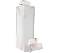 Vapur Collapsible Water Bottle With Carabiner, Compact Bottle Folds Flat For Hydration On The Go, Ideal for Traveling, Hiking or Camping, 34 Ounce, Whiteout, Pack of 1