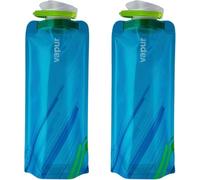 Vapur Collapsible Water Bottle With Carabiner, Compact Bottle Folds Flat For Hydration On The Go, Ideal for Traveling, Hiking or Camping, 34 Ounce, Water, Pack of 2