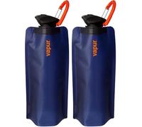 Vapur Flexible, Collapsible Wide Mouth Anti-Bottle with Detachable Carabiner, 34 Ounce, Night Blue, Pack of 2