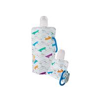 Vapur - Kids Skateboards 0.4L/13.5oz BPA Free Reusable Foldable Flexible Packable Collapsible Water Beverage Bottle w/Carabiner (Skateboards)