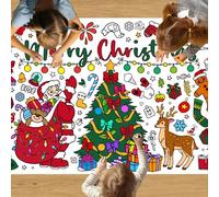 VARACL 2025 Christmas Coloring Tablecloth For Kids, DIY Crafts Christmas Coloring Table Cloth,Jumbo Xmas Giant Coloring Poster For Classroom Activities Birthday Party Decorations Supplies (183x76cm)
