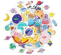 VARACL 50PCS Space Stickers for Kids, Outer Space Planet Sticker for Solar System Theme Party Decorations, Astronomy Astronaut Waterproof Vinyl Stickers for Water Bottles Laptop Skateboard Decor