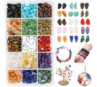 VARACL 825pcs Crystals Gemstone Beads for Jewelry Making, Irregular Natural Chip Stone Healing Crystal Beads Pieces for Necklace Bracelet Earring and Ring Jewelry Making Kit DIY Crafts Suppliers 5-8mm