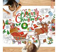 VARACL Christmas Giant Coloring Poster, Coloring Christmas Tablecloth for Kids, Jumbo Xmas Coloring Banner For Christmas Party Kids Activity, Large Coloring Pages For Christmas Party Games Supplies