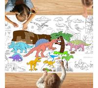 VARA inosaur Coloring Tablecloth, DIY Crafts Dinosaur Coloring Table Cloth, Jumbo Dino Giant Coloring Poster For Classroom Activities Birthday Party Decorations Supplies (183 x 86cm)