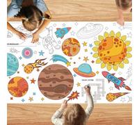 VARACL Outer Space Coloring Tablecloth, DIY Crafts Space Coloring Table Cloth, Astronomy Giant Coloring Poster, Large Coloring Table Cover For Classroom Activities Party Decorations Supplies