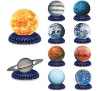 VARACL Space Theme Party Decorations Solar System Planets Honeycomb Centerpieces for Tables - 10 Piece Galaxy Planets Space Models for Outer Space Party Decoration Supplies, Astronomy Education