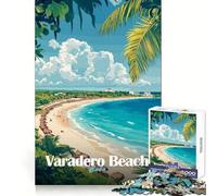Varadero Beach Cuba 1000 Pieces Puzzles for Adults Memory Enhance Gentle Pastime Accurate Cut Thoughtful Gift (38x52cm)
