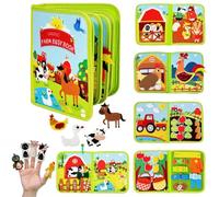 VARANO Farm Busy Board Book for Toddlers 1-3, Montessori Toys for 1 2 3 4 Year Old Boy Girl Birthday Gift, Quiet Activity Book Airplane Car Travel Toys for Toddlers 2-4 Years (Farm Story)