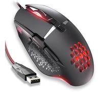 Varbmt C303 Ultimate Gaming Mouse - 12800 DPI, 6 RGB Zones, 8 Macro Keys, 5.5FT Anti-Tangle Cord