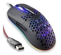 Varbmt C306 Honeycomb Mouse - 70g Ultra-Light Shell, RGB Backlit, Ergonomic PC/Mac Gaming