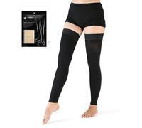 VARCOH Compression Socks for Women Thigh High Open Toe, 20-30 mmHg Footless Compression Socks Men Best for DVT, Maternity, Pregnancy, Varicose Veins, Relief Shin Splints, Edema (XXL,Black)