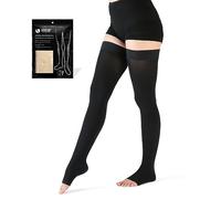 VARCOH Thigh High Open Toe Compression Socks for Women , 20-30 mmHg Compression Stockings Men Best for DVT, Maternity, Pregnancy, Varicose Veins, Relief Shin Splints, Edema