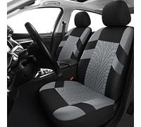 VarCozy Car Seat Covers Front Pair,Universal Cloth Front Seat Covers for Car,Breathable and Washable Seat Covers for SUV, Sedan, Van, Automotive Interior Covers, Airbag Compatible, Black&Grey