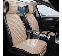 VarCozy Linen Car Seat Covers, Breathable Front Pair Seat Covers for Cars with Non-Slip Protector for All Seasons, Universal Front Seat Covers for Cars, SUVs, Trucks