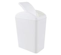 Vareone 15L Swing Top Bin, White Plastic Rubbish Bin with Lid for Kitchen, Bathroom, Office & Utility Rooms, Compact Waste Bin with Easy-Clean Design, Removable Top & Odour-Reducing Swing Lid