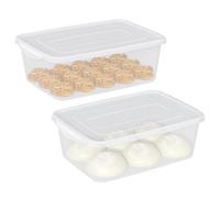 Vareone 2-Pack 16 Litre Household Pizza Dough Trays, Clear Plastic Proofing Box with Lid, Bread Proofing Box
