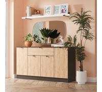 Bora Large Sideboard Gold & Dark Grey 4 Doors 2 Shelves 1 Drawer 144cm