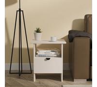 Welcome Furniture Ltd Bora Bottom Drawer Lamp Table in Kashmir Matt - Ready Assembled, Cream