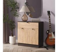 Welcome Furniture Ltd Bora 1 Drawer 2 Door Sideboard in Gold Craft Oak & Graphite - Ready Assembled, Grey