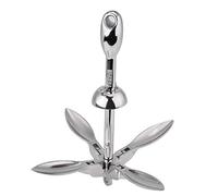 VARFBDAX 1.5KG Stainless Steel Folding Grapnel, Boat for Marine Use, Heavy Duty 316 Marine Grade with Mirror Polish, Compact Folding Design for Yacht Docking