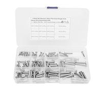 VARFBDAX 12 Sizes Stainless Steel Clevis Pin Assortment Kit, Single Hole Flat Head T Shape Round Pins with Plastic Storage Box for Car Workshop Hinge Connections (96pcs)