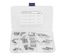 VARFBDAX 12 Sizes Stainless Steel Clevis Pin Assortment Kit, Single Hole Flat Head T Shape Round Pins with Plastic Storage Box for Car Workshop Hinge Connections (64pcs)