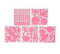 VARFBDAX 184pcs Glow in The Dark Stickers, Space Ship Theme Glowing Ceiling Decals, Self Adhesive Wall Stickers for Kids Bedroom, PVC Starry Night Decor for Indoor Use (Pink)
