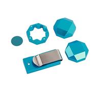 VARFBDAX Aluminum Cue Chalk Holder Clip, Billiard Chalk Holder with 3 - Layer Octagon Design, Compact Magnetic Chalk Box for Pool Cues, Made of 6063 Aluminum for Players On the Go (Blue)