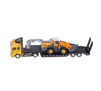 VARFBDAX Construction Vehicle Toys, Alloy Pull Back Transport Truck with Detachable Car Carrier, Portable Engineering Vehicle Model for Boys and Girls Ages 3-8 (Style 2)