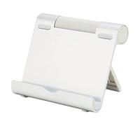 VARFBDAX Rotatable 180° Foldable Phone Stand, Aluminum Alloy Tablet Holder for Desk, Portable Mobile Phone Holder with Silicone Grip, for Office Home Travel Use (Silver)
