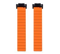 VARFBDAX Watch Strap Replacement, Silicone Watch Band with Strong Double - Sided Adsorption, Skin - Friendly Soft Lightweight Band for Smartwatch Fits Wrist 6.3 (Black Orange)