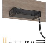 Varghesyla Under Desk Mount for Dell D3100 D6000 Docking Station, Black, Thunderbolt, Compatible with Dell, Open Design, Space-Saving, Easy Installation