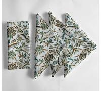 Vargottam Blue Ethnic Botanical Cotton Muslin Napkins - Set of 12, 20-Inch, Elegant & Absorbent, Ideal for Dinner Parties, Home Decor, and Special Occasions - Machine Washable