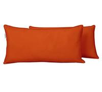 Vargottam Indoor/Outdoor Polyester Fabric Lumbar Pillow Cover, All-Weather Waterproof Rectangular Cushion Case for Patio Furniture, 16" x 24" Set of 2 -Orange