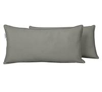 Vargottam Indoor/Outdoor Polyester Fabric Lumbar Pillow Cover, All-Weather Waterproof Rectangular Cushion Case for Patio Furniture, 16" x 24" Set of 2 -Gray