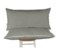 Vargottam Indoor/Outdoor Polyester Fabric Lumbar Pillow With Insert, All-Weather Waterproof Decorative Throw Pillow for Patio Furniture- 16" x 24" Set of 2 - Gray