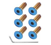 VARGTR 6Pcs Steering Wheel Screw Bolts,Car Screws,Car Accessories Titanium Bolts,Taper M5×0.8 (Length 15mm),Fit Most Steering Wheel and Hub Applications