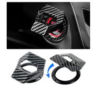 VARGTR Universal Engine Start/Stop Button Cover,Aluminum Alloy Car Power Control Trim,Push to Start Button Cover Key Protective Cover for Civic CRV XRV Challenger Charger CHR (Carbon Fiber)
