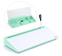 Varhomax Glass Desk Whiteboard with Storage, Desktop Dry Erase White Board to-do List Memo Keyboard Stand for Home Office and School Supplies (Green)