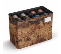 Varhomax Shoe Organizer Box for Closet, Small Fabric Shoe Storage Bin with Adjustable Dividers & Clear Cover, Saving Space Sneakers & Sandals Containers for Entryway, Cubby