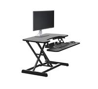 Vari - VariDesk Essential Vertical Lift 30 - Compact Two-Tier Standing Desk Converter for Monitor & Accessories - Height Adjustable Sit Stand Desk - Home Office Monitor Riser - 30" Wide, Black